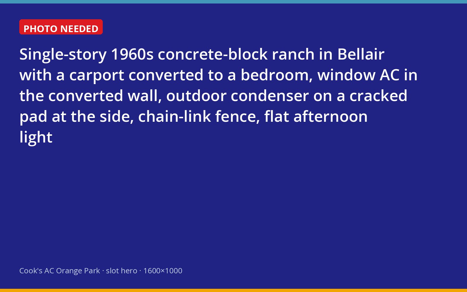 Mid-century block ranch home in Bellair-Meadowbrook Terrace with a converted carport and side-yard condenser