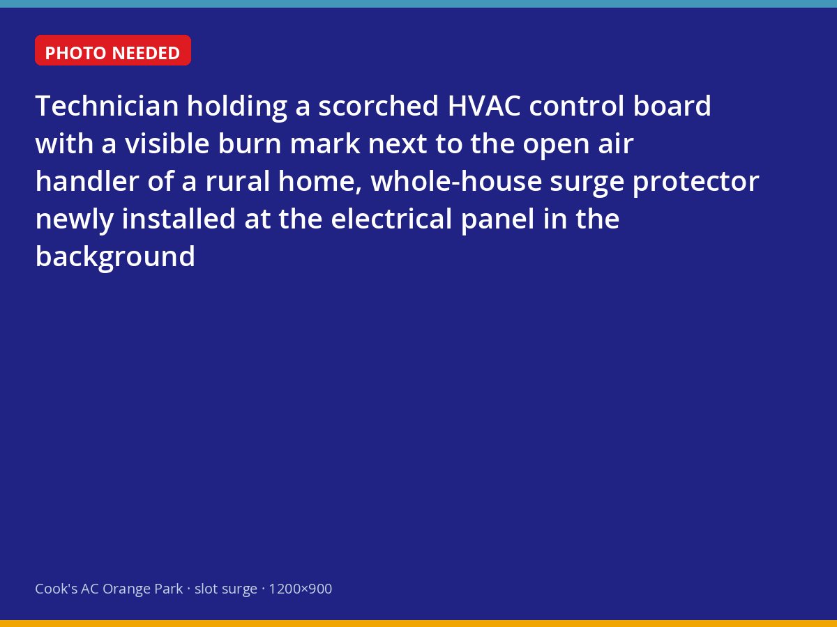Lightning-damaged control board removed from a rural Clay Hill air handler