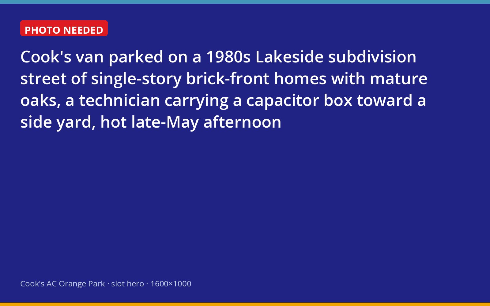 Cook's technician arriving at a 1980s home on a tree-lined Lakeside street