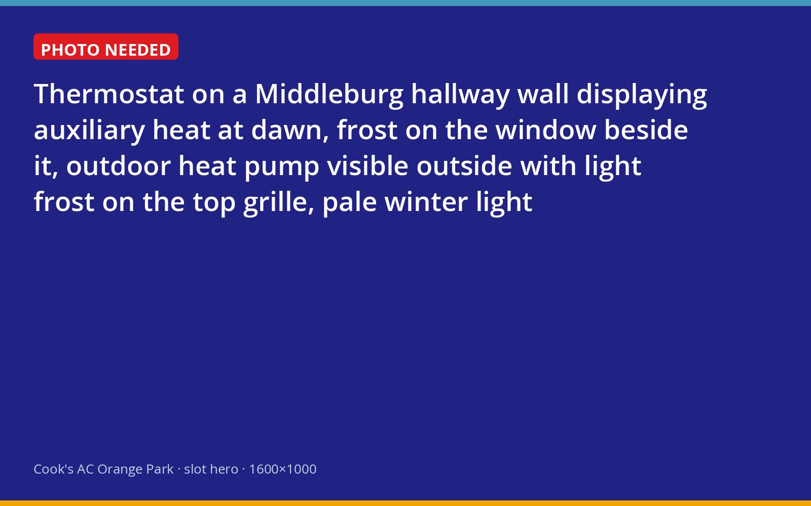 Thermostat showing auxiliary heat on a frosty morning in a Middleburg home