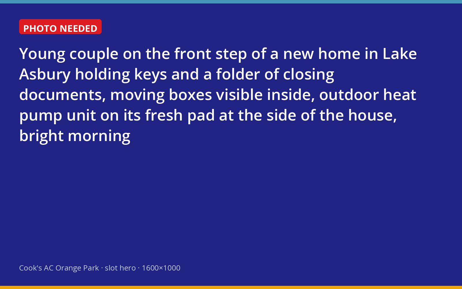 New homeowners on the porch of a Lake Asbury house with the outdoor heat pump beside them