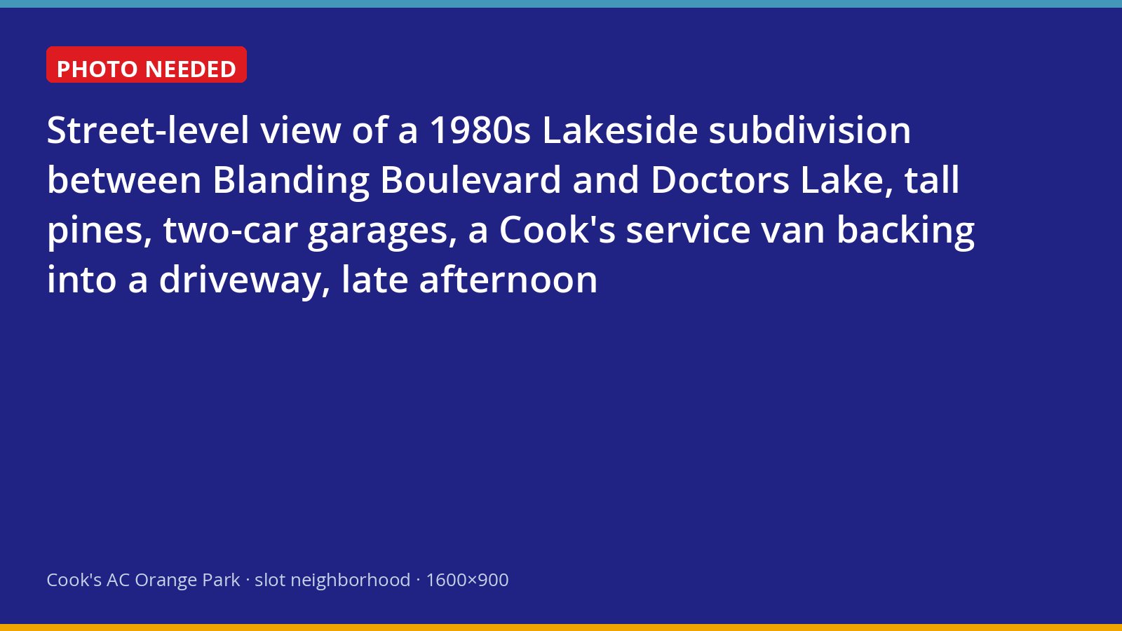 Cook's service van arriving at a 1980s home in the Lakeside area of Orange Park