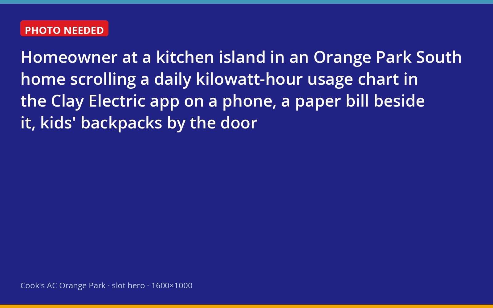Homeowner reviewing daily electricity usage in the Clay Electric app at an Orange Park South kitchen island