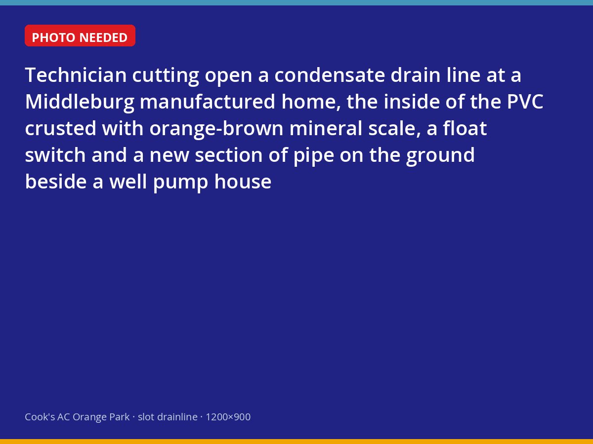 Scale-crusted condensate drain line cut open at a Middleburg home on well water
