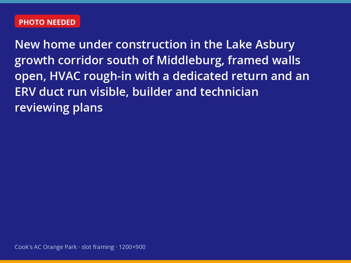 HVAC rough-in with a dedicated return in a new Lake Asbury home under construction