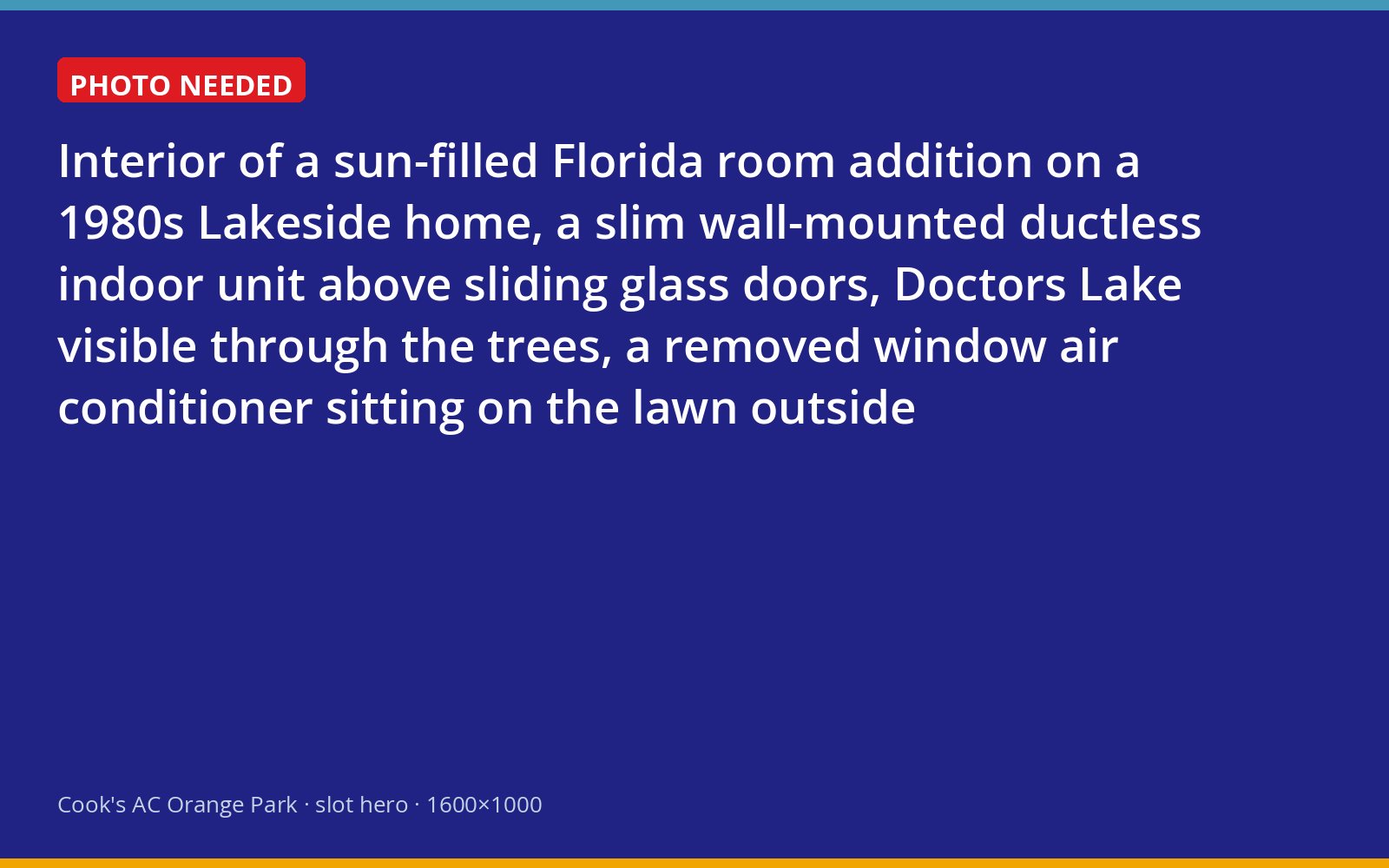 Wall-mounted ductless mini-split indoor unit in a Lakeside Florida room, old window unit outside