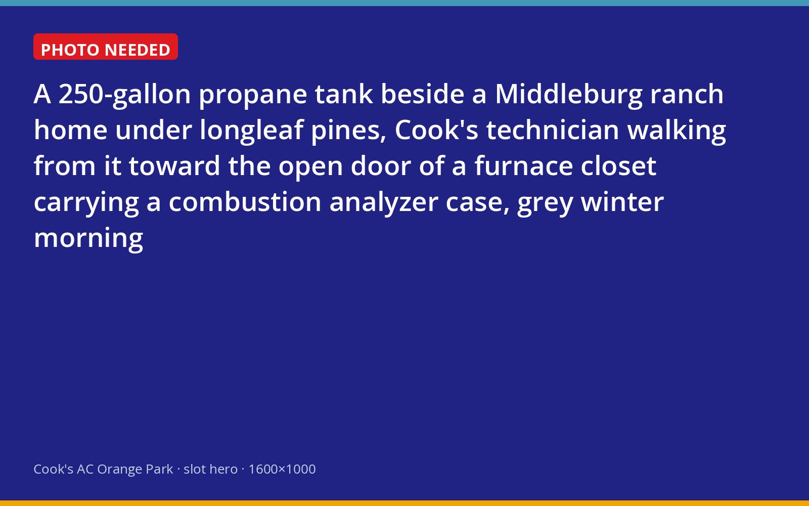 Cook's technician arriving to inspect a propane furnace at a Middleburg home
