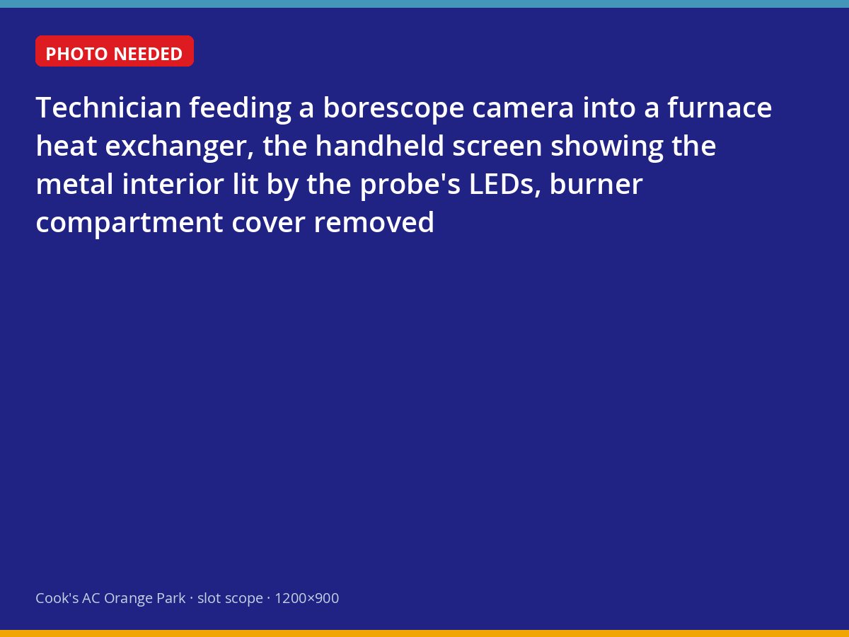 Borescope inspection of a furnace heat exchanger