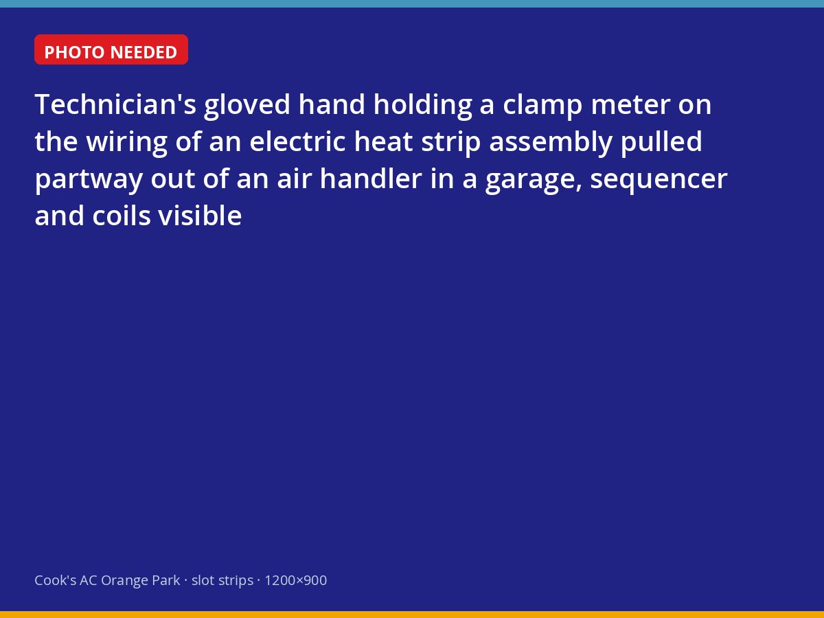 Technician testing electric heat strips in an air handler